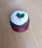 Mini Felt Christmas Cake - Pin Cushion -Ornament -  Decoration - Pudding - Image 3