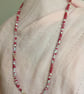 Necklace, handmade red fabric  beads. - Image 3