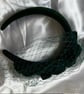 Eimile - Deep Emerald Green Velvet  Fascinator with Birdcage Veiling - Image 3