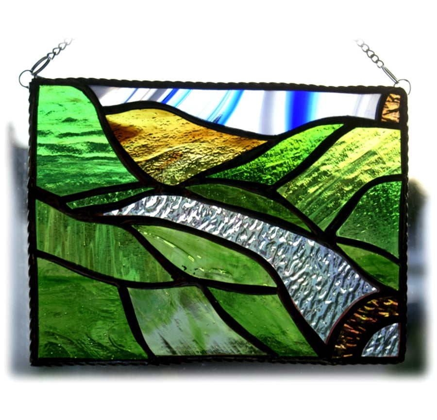 River Valley Panel Stained Glass Landscape Picture Wye