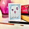 Hand painted blank watercolour flower card