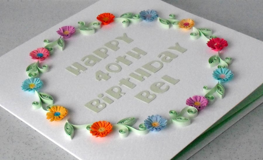 40th birthday card - personalised with any age and name