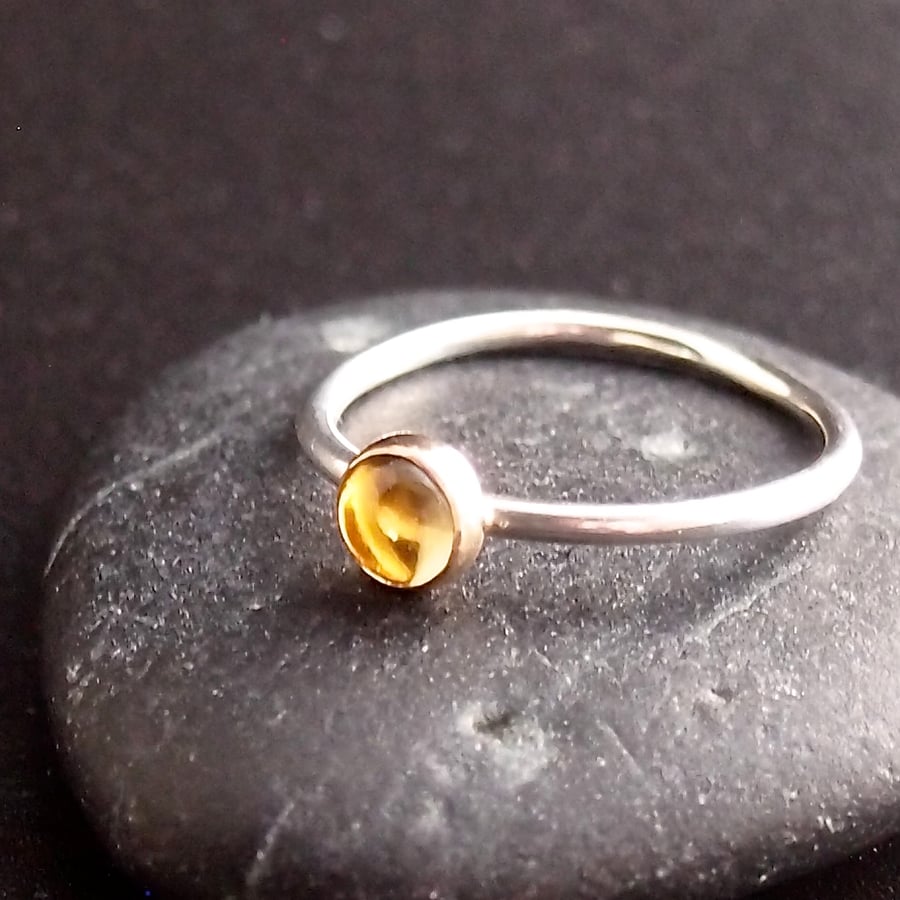 Citrine and Sterling Silver Ring.