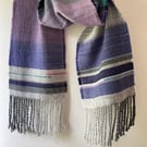 Yorkshire Lavender Handwoven Herringbone Lambswool Scarf, Purple
