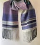 Yorkshire Lavender Handwoven Herringbone Lambswool Scarf, Purple - Image 1