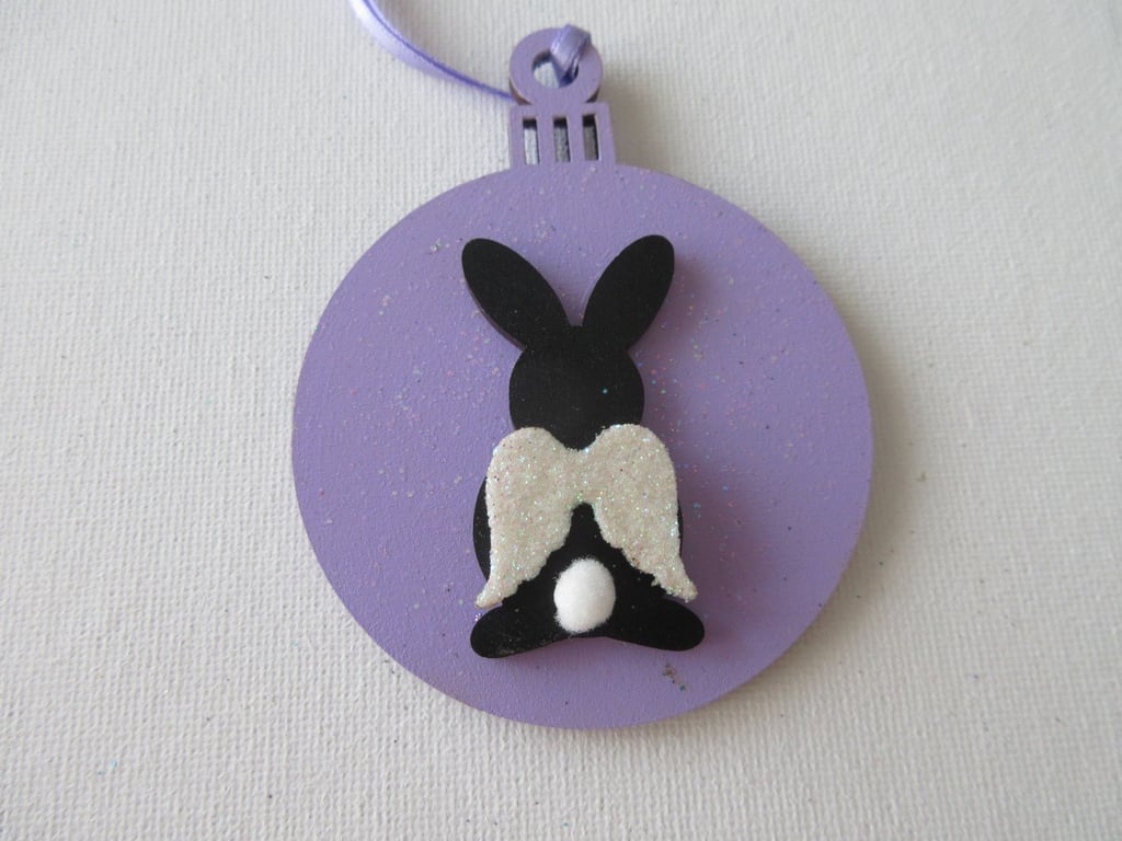 Hanging Decoration Christmas Tree Bauble Bunny Rabbit Memorial Angel Wings