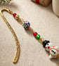 Handmade Festive Snowman Beaded Bookmark, - Image 1