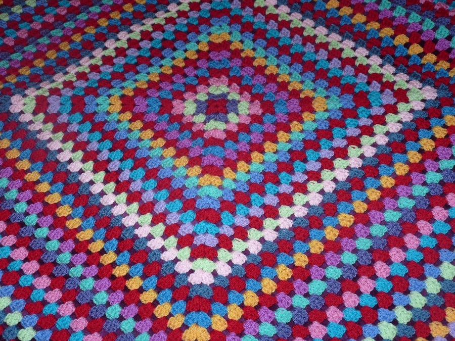 Crochet Blanket, Colour Burst Granny Square Baby Afghan