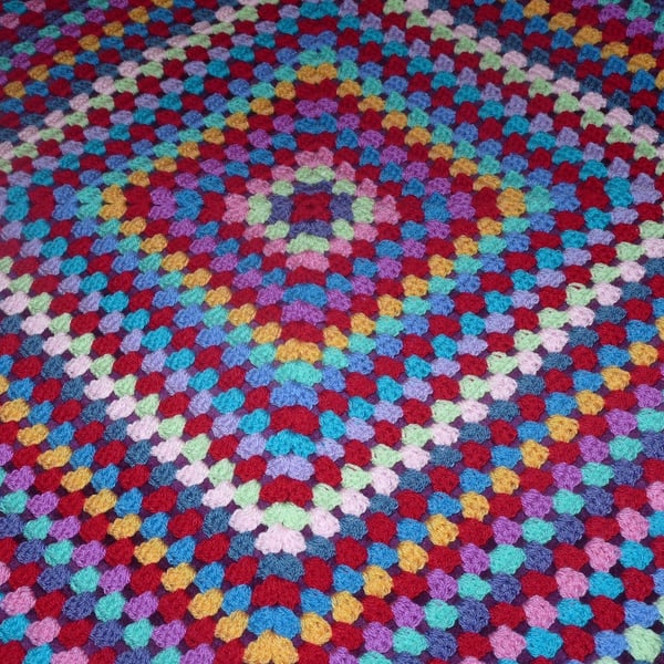 Crochet Blanket, Colour Burst Granny Square Baby Afghan