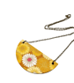 Yellow and white Chrysanthemum statement necklace Japanese inspired - Image 2