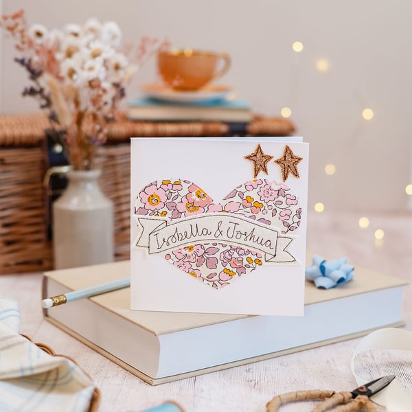 Heart Embroidered Liberty Card - Choice