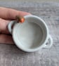 Small ceramic tealight holder with mini robin, white glaze - Image 4