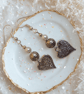 Love Hearts- Handmade earrings with hearts, pearls & beads on silver hooks.. - Image 2