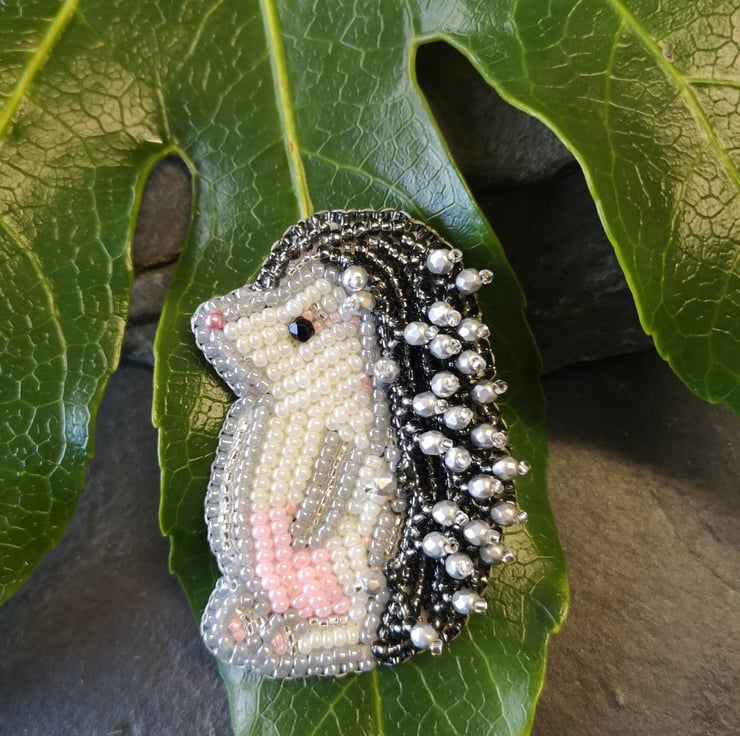 Beaded Embroidery Brooch Kit - Hedgehog main image 1