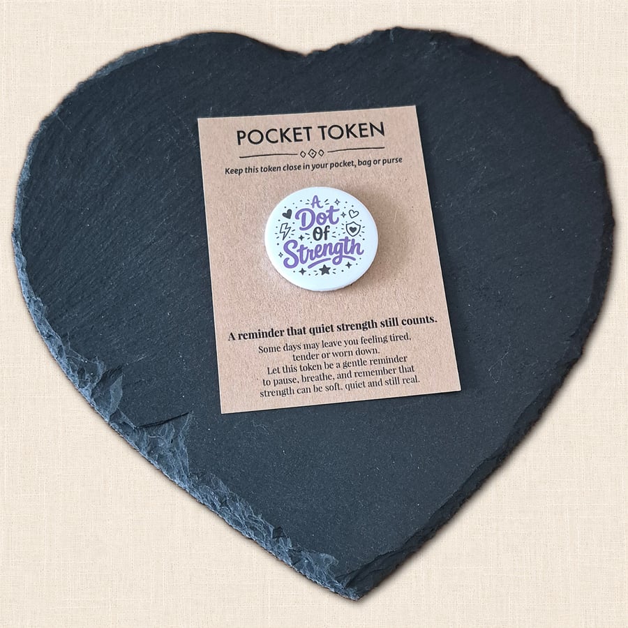 A Dot of Strength Pocket Token - Little Reminder Strength Can Be Soft