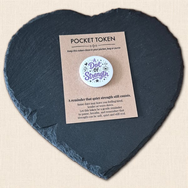 A Dot of Strength Pocket Token - Little Reminder Strength Can Be Soft