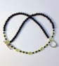 Peridot, Spinel & Onyx Necklace, August Birthday, Anniversary, Gift For Leo. - Image 3