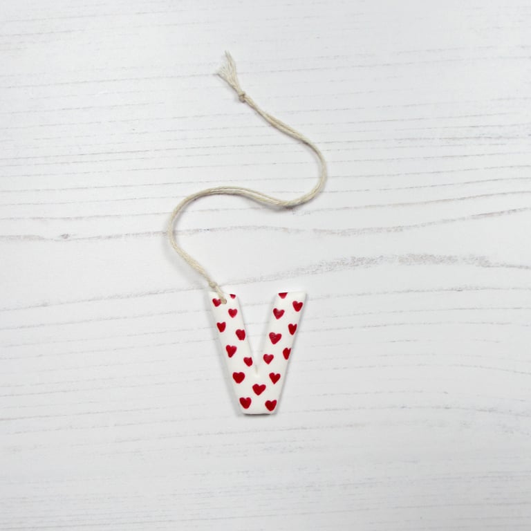 Hearts personalised Initial decoration, Valentine's day