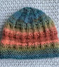 Rainbow knitted baby hat