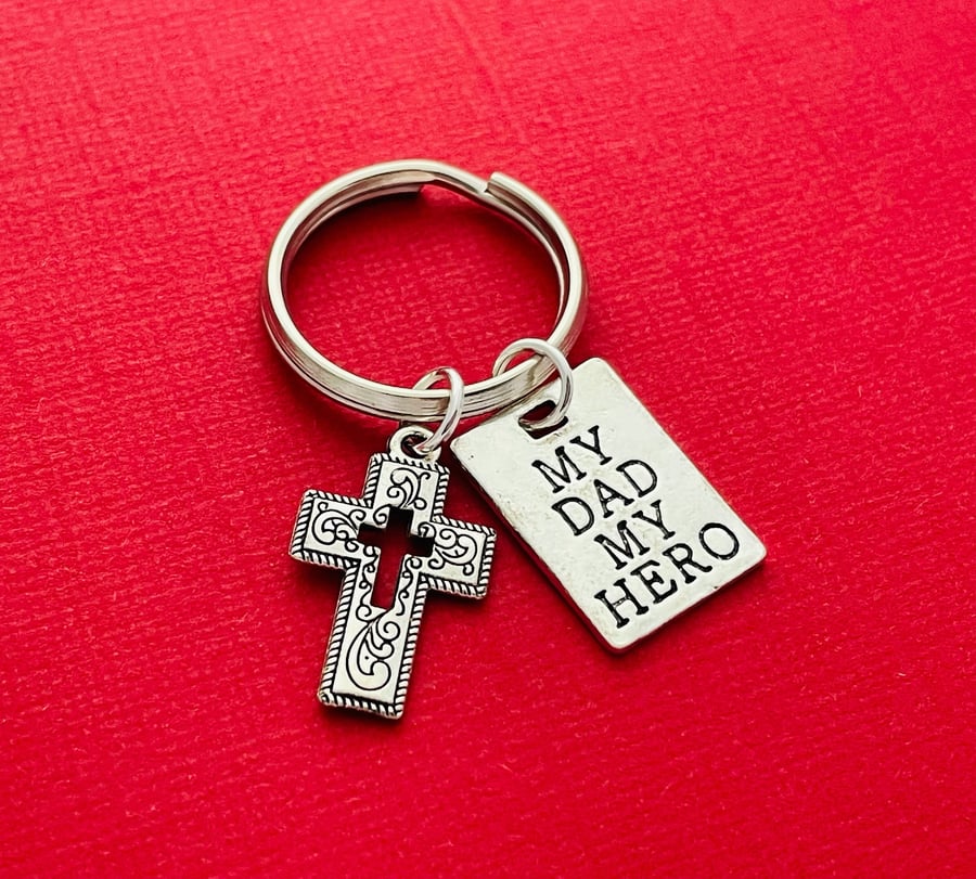 My Dad My Hero Memorial Keyring