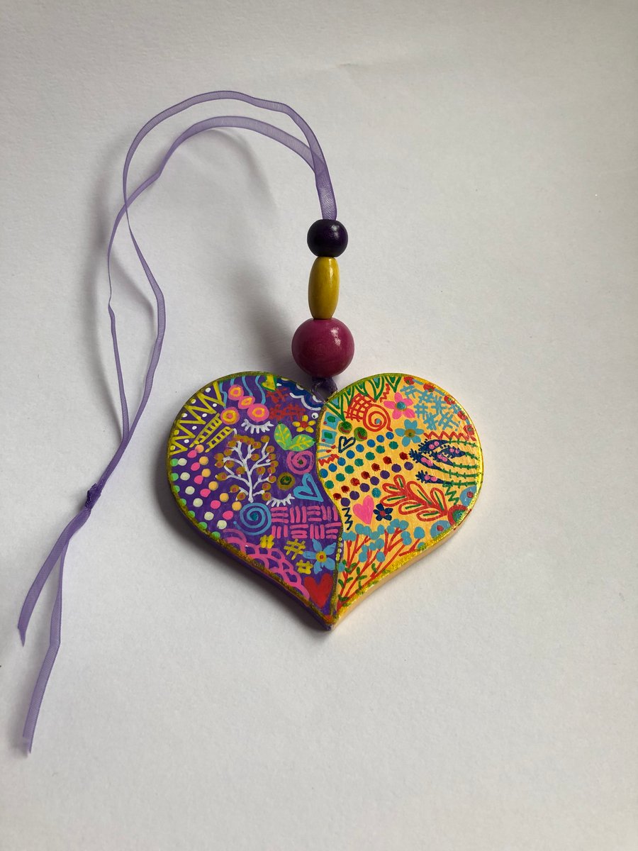 hand painted doodle heart