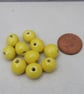 10 Small Lemon Yellow Glazed Clay Beads - Image 3