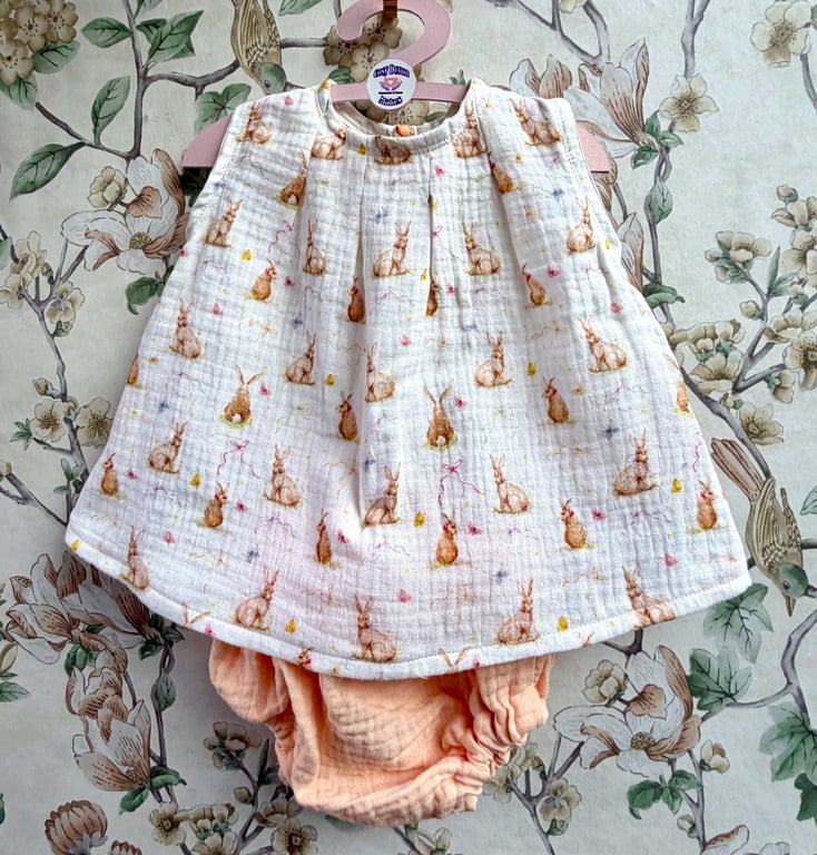 Handmade Bunny Dress & Bloomer Set