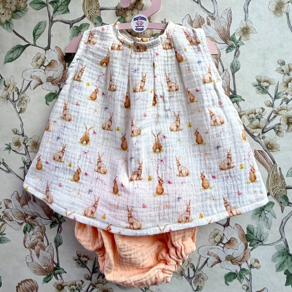 Handmade Bunny Dress & Bloomer Set
