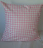 Pink and white Cotton gingham cushion cover - Image 4