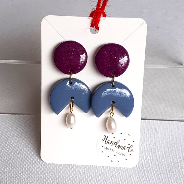 Burgundy statement earrings new arrivals
