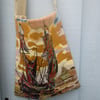 large sunset ,ship tapestry bag