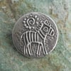 Handmade Zebra Brooch in Silver Pewter