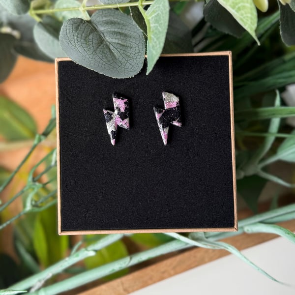 Lightning Foil Bolt Earrings 