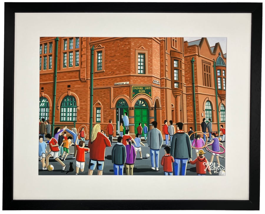 Salford Lads Club, City Urban Cityscape Art Print 20" x 16" Frame Size