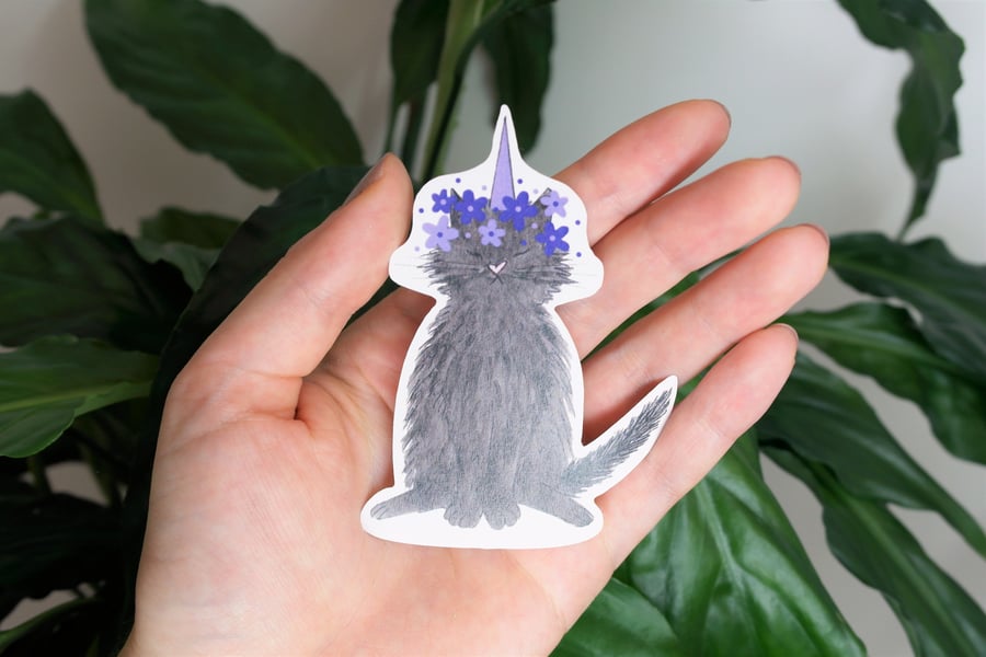 Caticorn large recyclable sticker