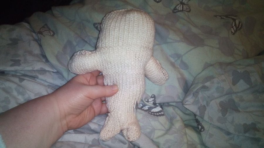 Plain Cream Featureless Hairless Midi Mermaid - Decorate your own Knitted By KM