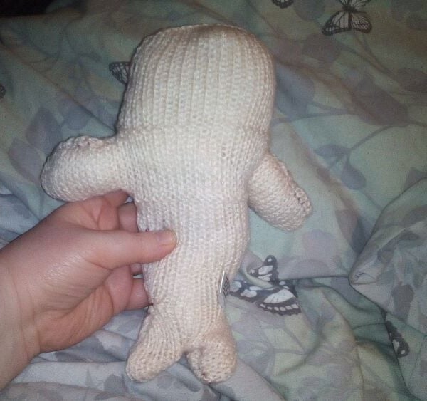 Plain Cream Featureless Hairless Midi Mermaid - Decorate your own Knitted By KM
