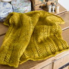 Handknit Cowl in a golden yellow with a slight green cast