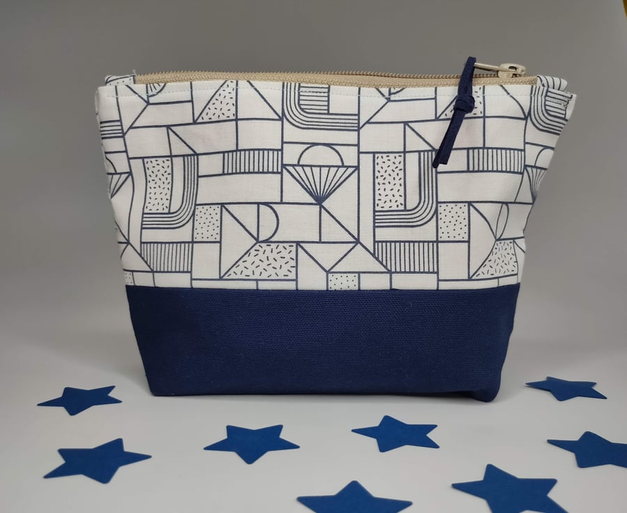 Geometic Pencil Case, Zipper Pouch, Make Up Bag