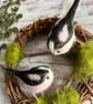 Indoor wreath decoration with needle felted birds . - Image 9