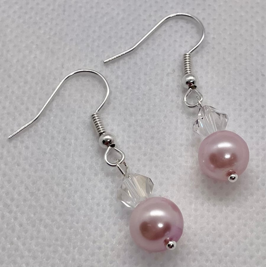 Pearl and Swarovski Crystal Earrings 