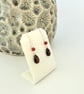 Sterling Silver Fused Glass and Agate Dangle Earrings - Image 6