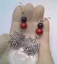 Silver Plated Spider's Web Earrings with Choice of Bead Colours, Spider Earrings - Image 5