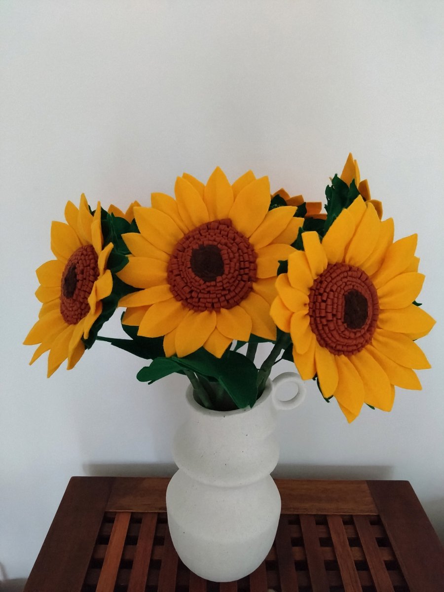Handmade Felt Sunflower - sunshine for your home