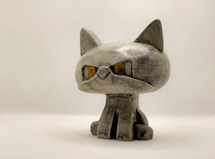 George the Cat Poly Stone Sculpture 
