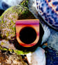 Wood and resin combination rectangular finger ring