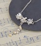 Silver moonstone necklace inspired by lichen - Image 3