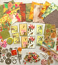 Gift for crafters, bargain mixed media craft material destash, craft kit
