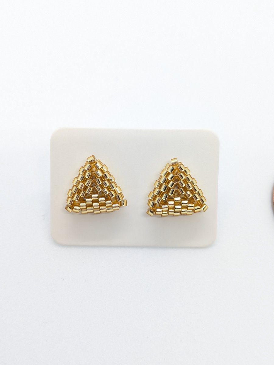 Triangle Stud Earrings - Gold