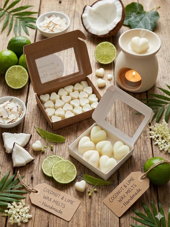 Coconut & Lime Highly Scented Wax Melts, VeganCruelty Free, Handmade in the UK